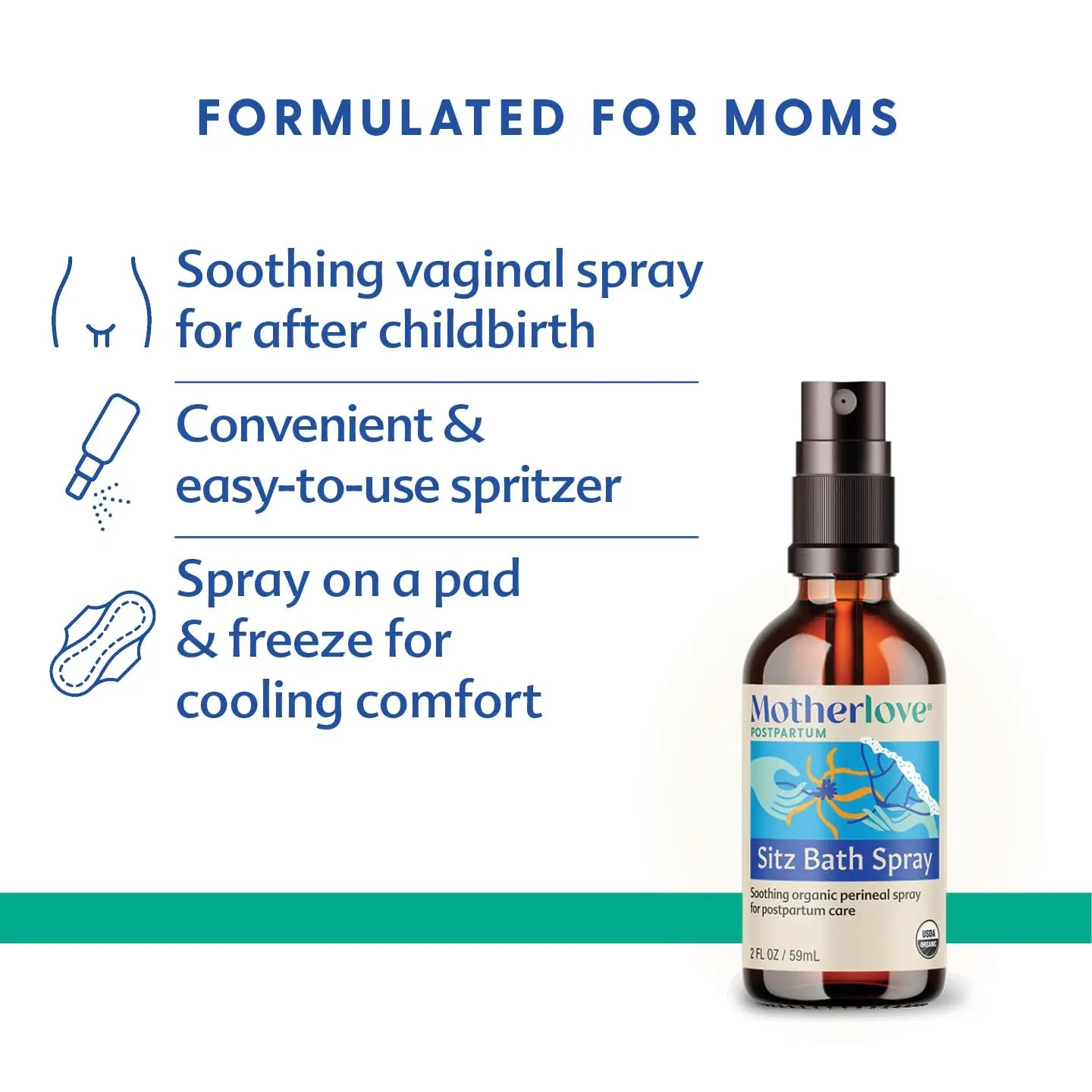 Motherlove Sitz Bath Spray (2 oz) Sitz Bath for Postpartum Care—Herbal Perineal Spray w/Witch Hazel—USDA Organic, Vegan, & Cruelty Free MotherloveAu supplements