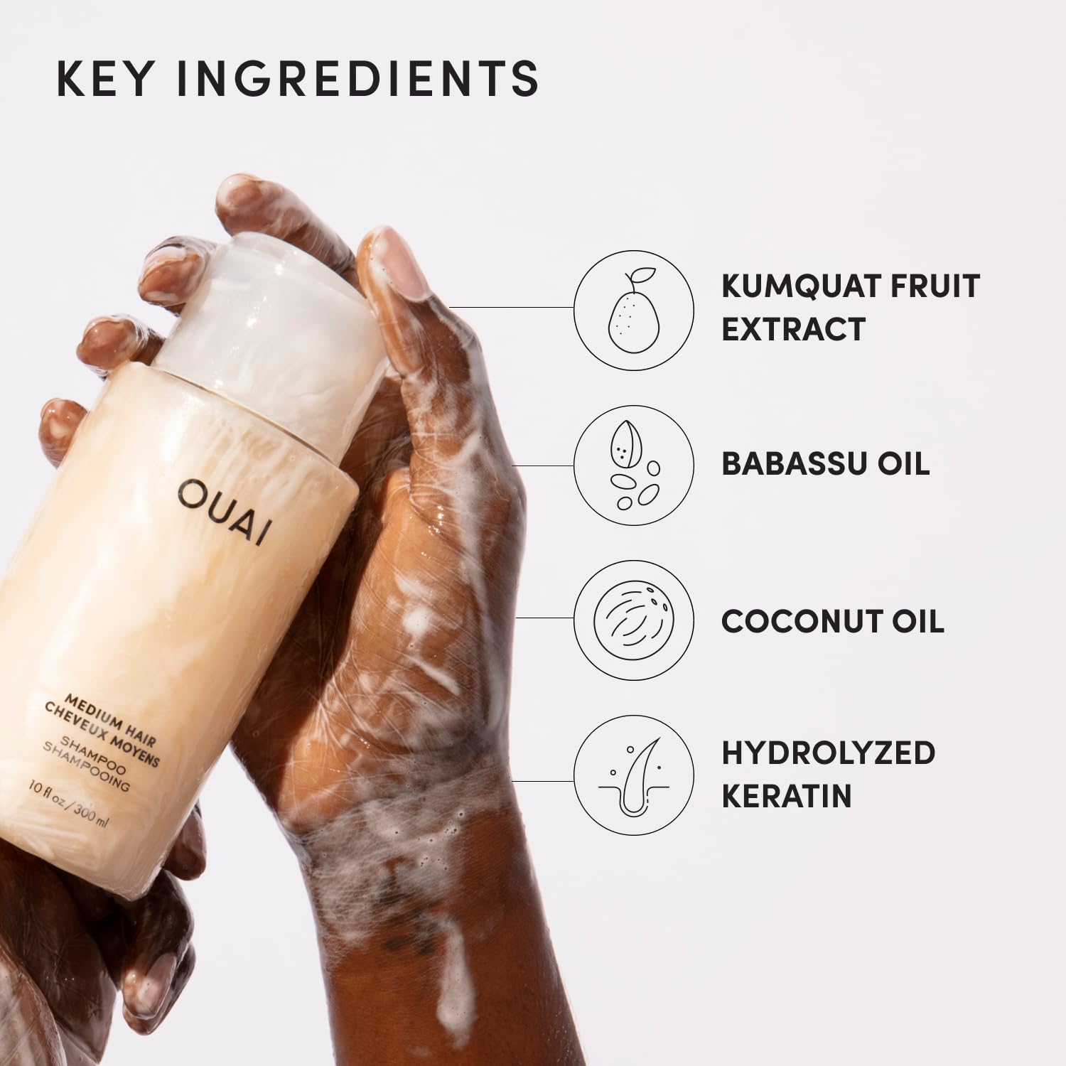 OUAI Medium Shampoo Refill - Hydrating Shampoo with Coconut Oil, Babassu, Kumquat Extract and Keratin - Strengthens, Nourishes and Adds Shine - Paraben, Phthalate and Sulfate Free Hair Care (32 Fl Oz) OUAIAu supplements