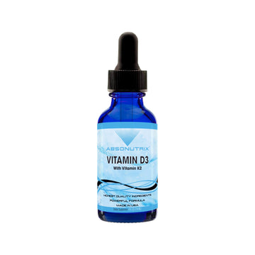 Absonutrix Vitamin D3 K2 Drops, 390mg, 4 Oz Liquid, 302 Servings, Made in USA, Quick Absorption, Quality Potent Ingredients, Non-GMO, GMP Certified, Cruelty-Free Products, Bone Strength Supplements AbsonutrixAu supplements