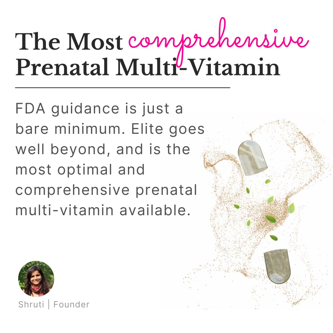 Ayurvedic Elite Prenatal Vitamins with Folate, Choline, Iron, Iodine & more | Made in USA | Optimal Bioavailability | Supports Baby's Growth and Brain Development | 30 Day Supply - OSH Wellness Freshly MomsAu supplements