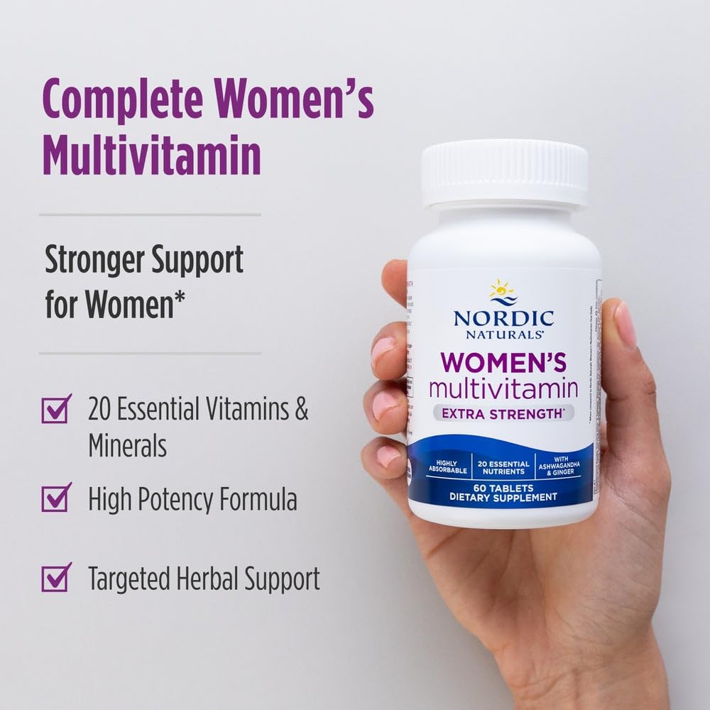 Nordic Naturals Women’s Multivitamin Extra Strength - Skin, Hair, Energy, & Bone Support - Immunity Supplement - 20 Essential Nutrients - 60 Tablets - 30 Servings Nordic NaturalsAu supplements