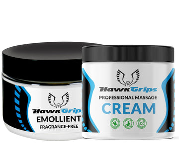 HawkGrips 8oz Massage Emollient and 8oz Massage Cream Bundle, Unscented, IASTM Massage, Cupping Therapy, Whole Body Muscle Cream, Deep Tissue Professional Massage Therapy HawkGripsAu supplements