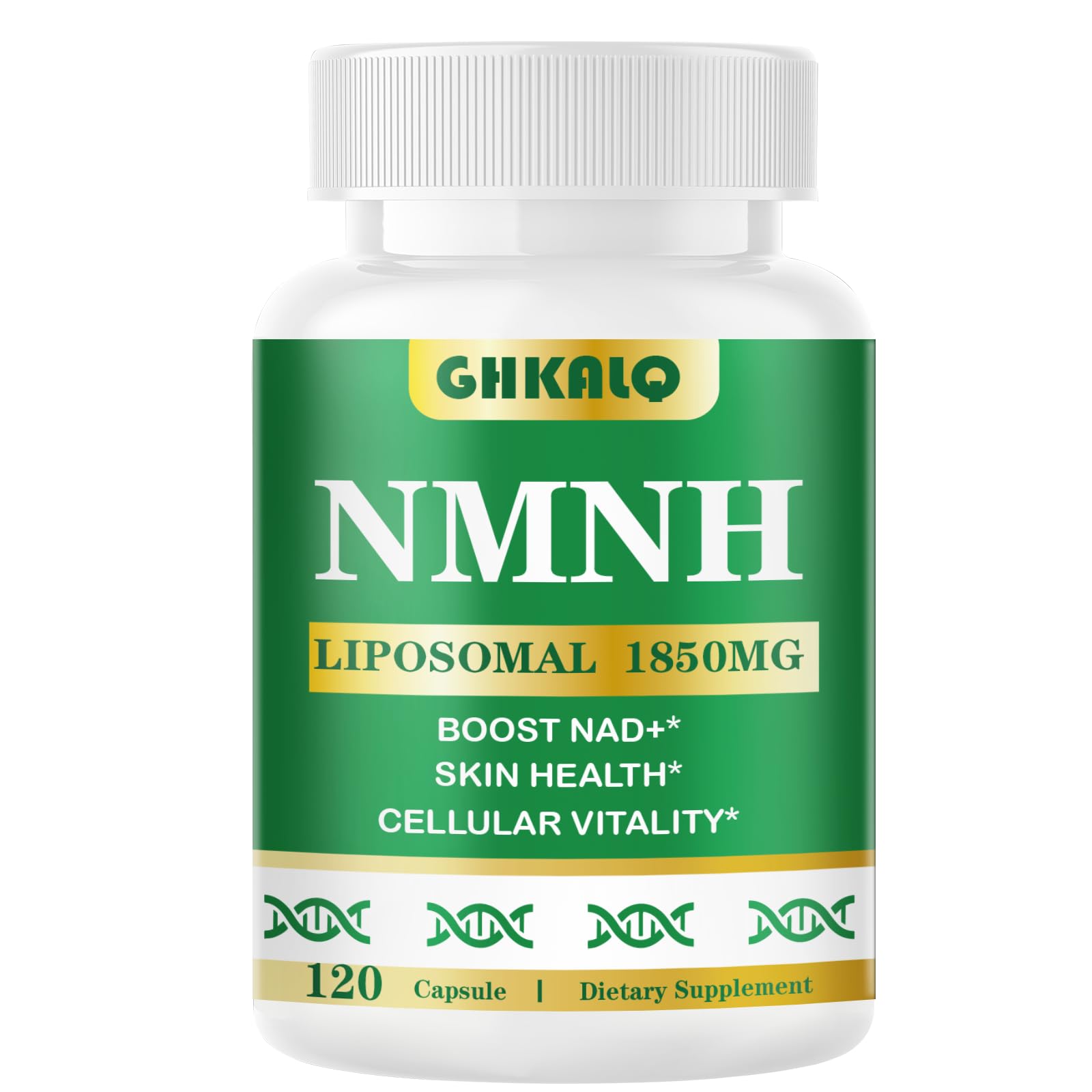 GHKALQ NMNH Supplement 1000mg,Liposomal Pure Nicotinamide Mononucleotide,Boost NAD Level with Resveratrol & Nicotinamide Riboside NR,High Absorption,for Cellular,Energy,Non-GMO,Vegan,120 Capsules GHKALQAu supplements