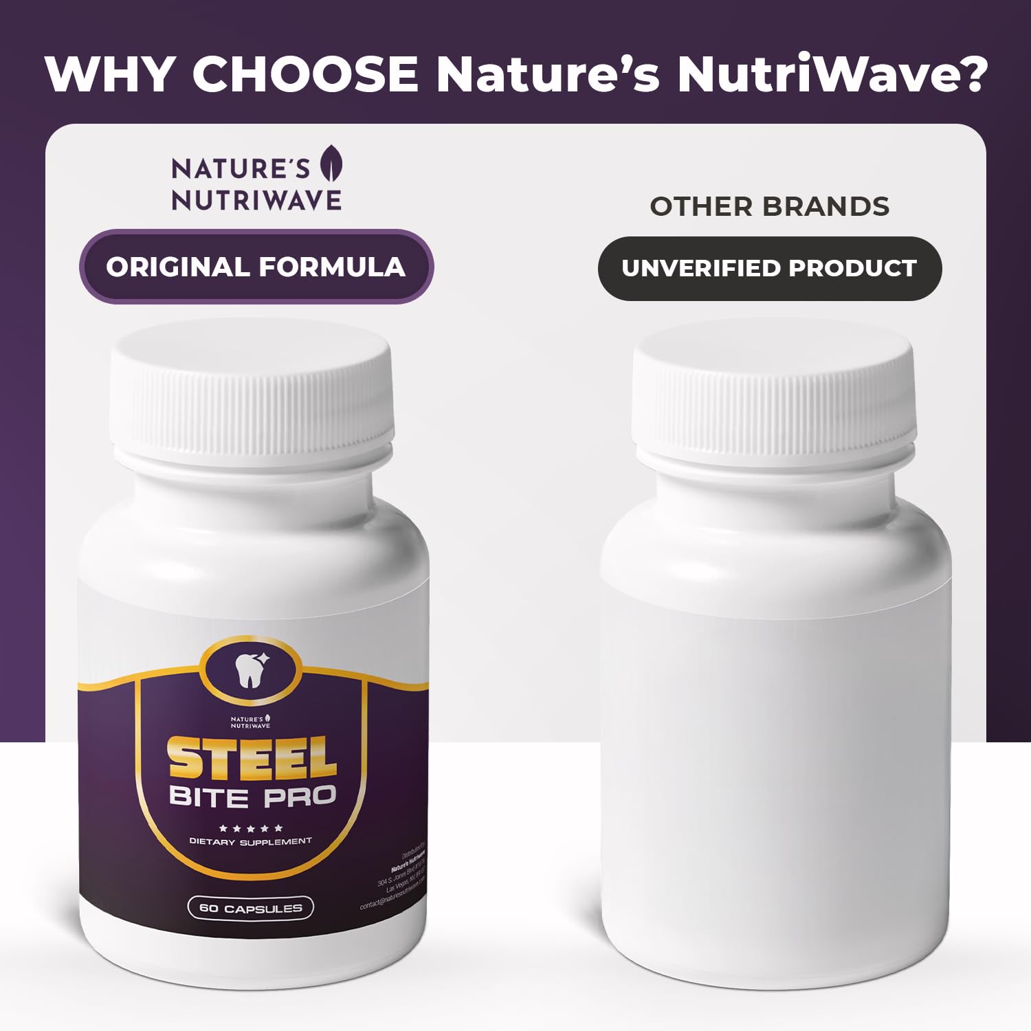 Nature’s NutriWave Steel Bite Pro Oral Wellness Supplement – 23 Plant-Based Ingredients with Zinc & Turmeric – Non-GMO, Made in USA, 60 Capsules, 1 Month Supply Nature’s NutriWaveAu supplements