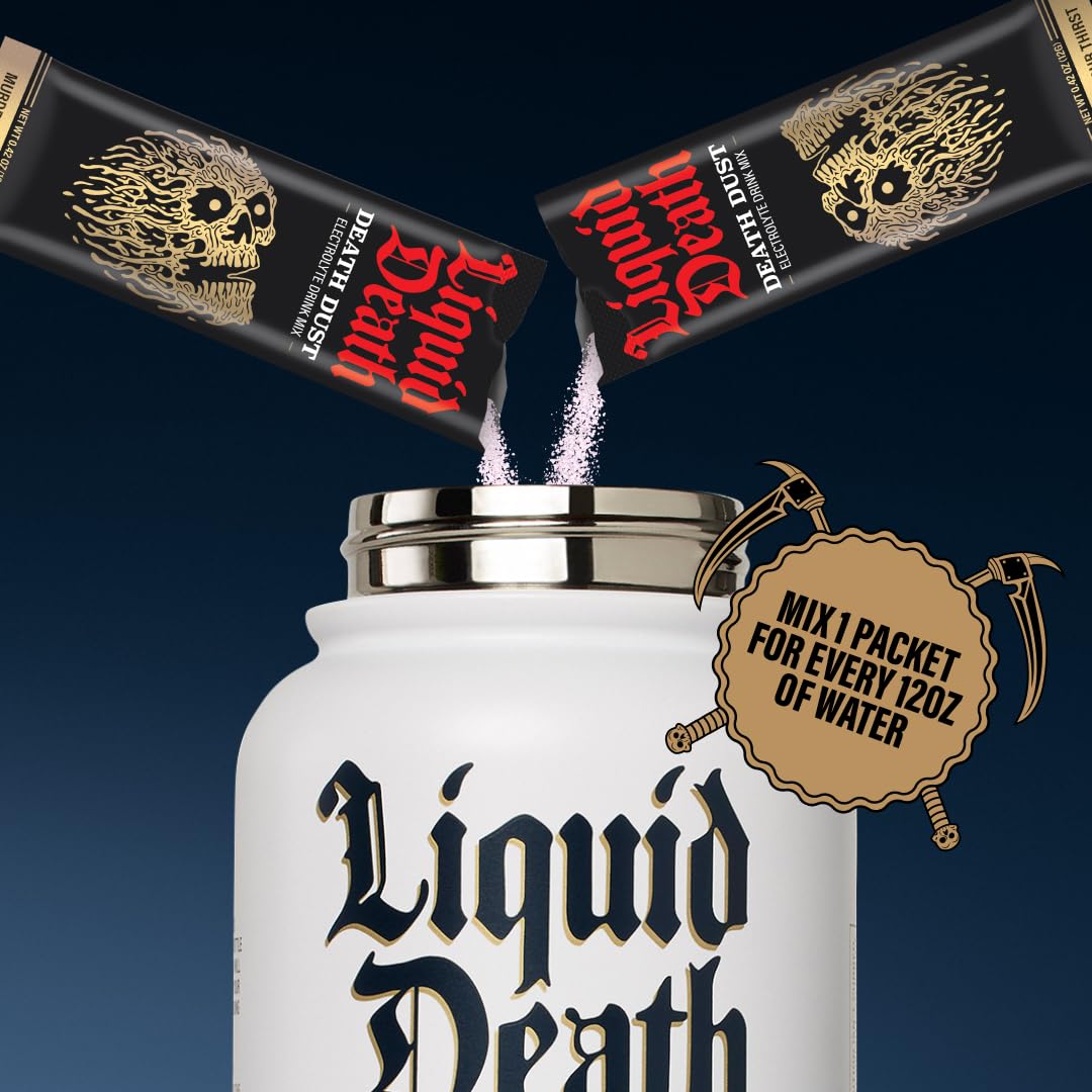 Liquid Death Electrolyte Death Dust - Hydration Powder Packets - 3 Flavors - 12-Stick Liquid DeathUS supplements