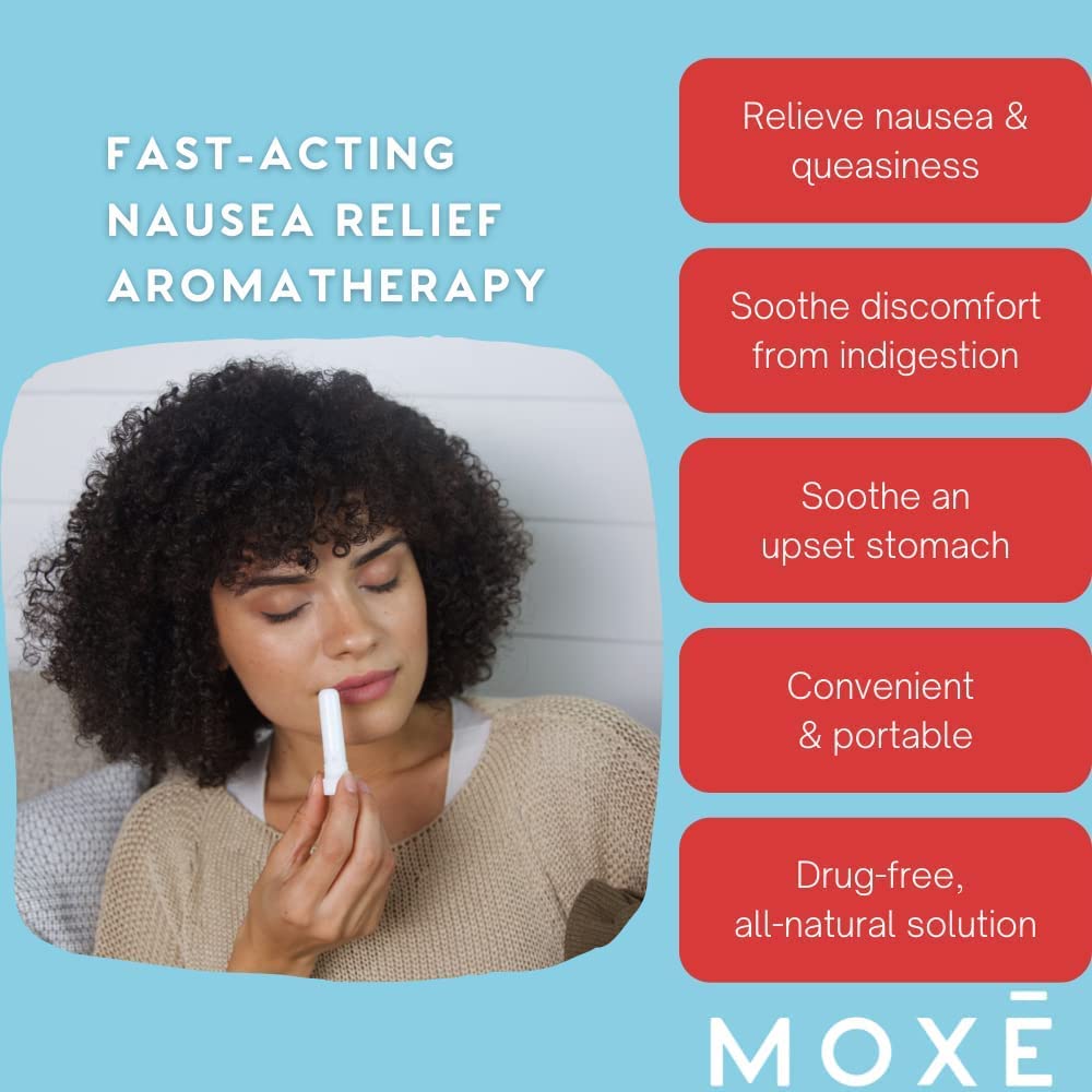 MOXE Nausea Nasal Inhaler Sticks, All Natural Essential Oil Blend, Ginger, Cardamom, Peppermint MOXEAu supplements