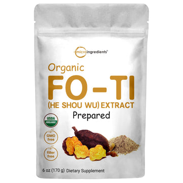 Organic He Shou Wu, Pure Fo Ti Extract Powder, 6 Ounce, Prepared Foti Steaming Micro IngredientsUS supplements