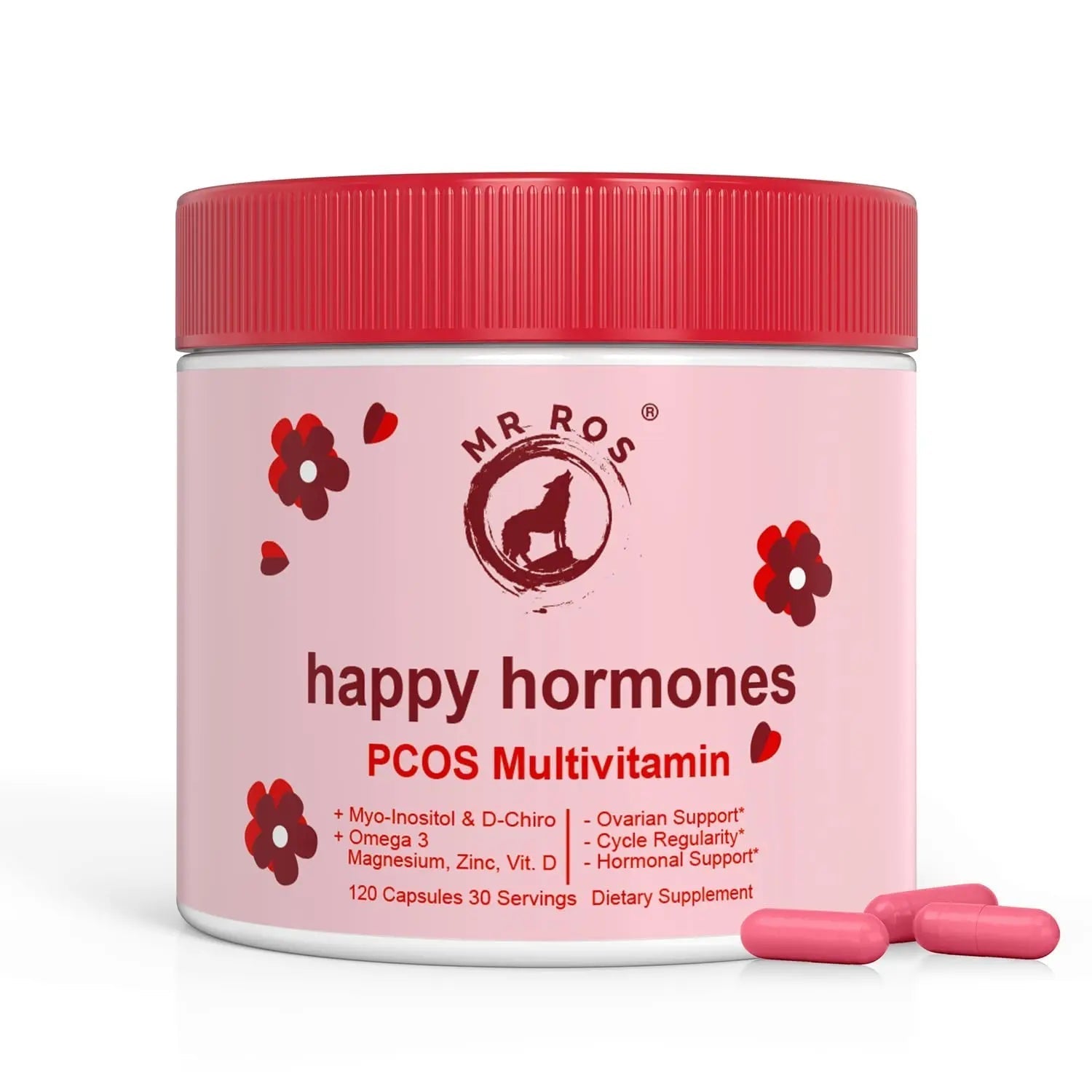 Mr Ros PCOS Multivitamin for Women – Happy Hormones Formula – Myo & D-Chiro Inositol 40:1, Omega-3, Vitamin D3, Zinc & Magnesium Mr RosAu supplements