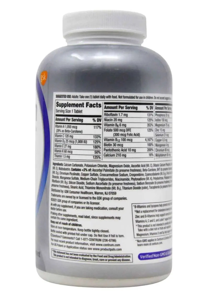 Centrum Men 50+ Multivitamin Tablet Age 50 and Older 275ct CentrumAu supplements