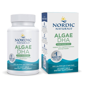 Nordic Naturals Algae DHA - 60 Soft Gels - 500 mg Omega-3 DHA - Certified Vegan Algae Oil - Plant-Based DHA - Brain, Eye & Nervous System Support - Non-GMO - 30 Servings Nordic NaturalsAu supplements