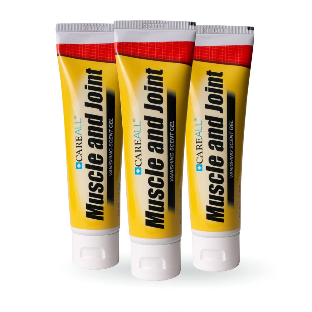 CareAll Muscle & Joint Vanishing Scent Gel, 3.0 oz. (3 Pack), Non-Greasy, Pain Relief Gel for Muscle, Back and Minor Arthritis, Topical Analgesic, 2.5% Menthol CareAllAu supplements