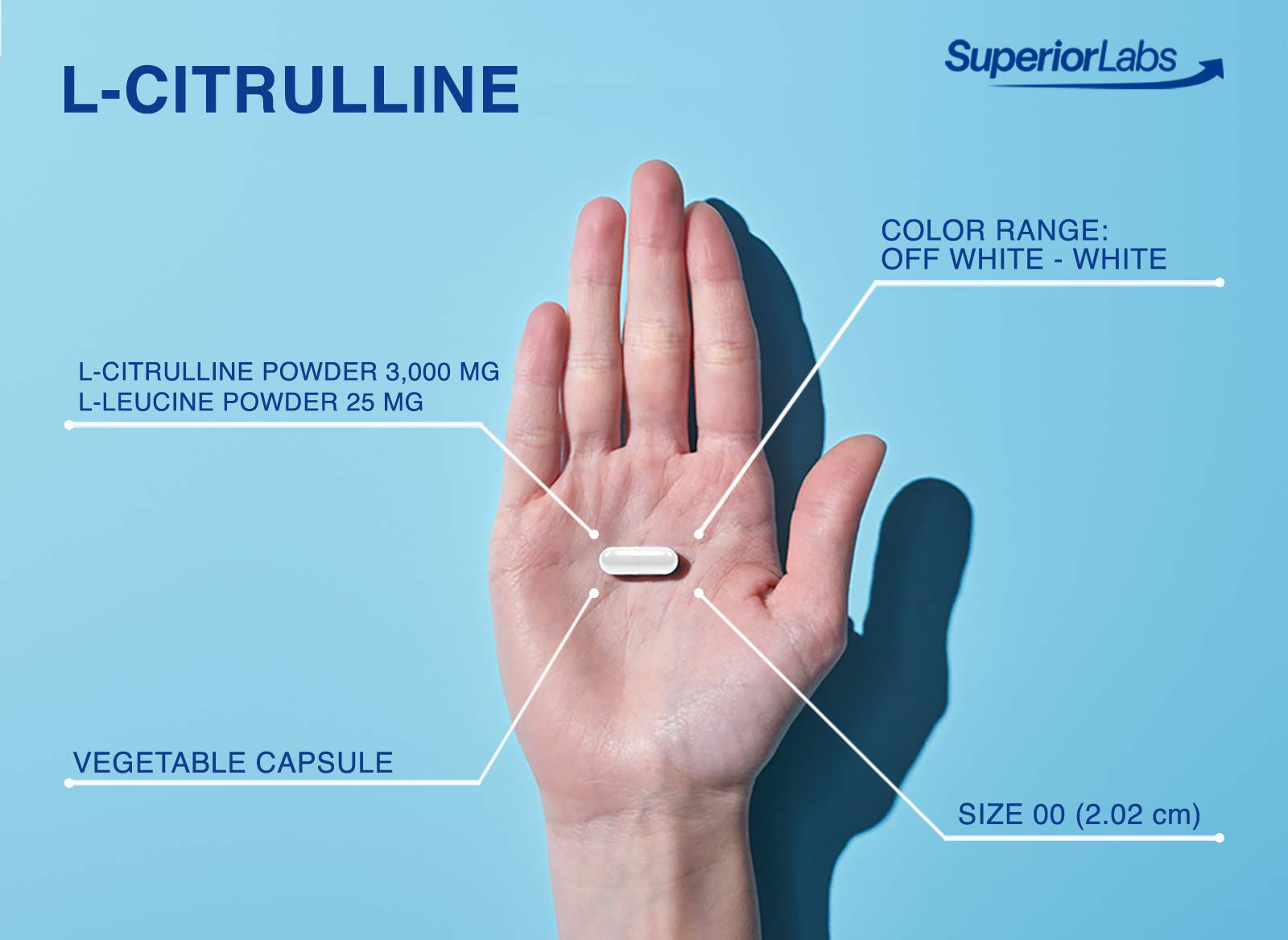 Superior Labs – Pure L-Citrulline – Free Form – Optimal 3,000mg Dosage – 150 Vegetable Superior LabsAu supplements