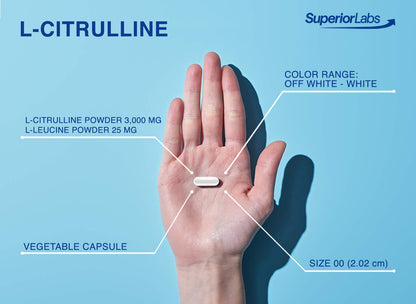 Superior Labs – Pure L-Citrulline – Free Form – Optimal 3,000mg Dosage – 150 Vegetable Superior LabsUS supplements