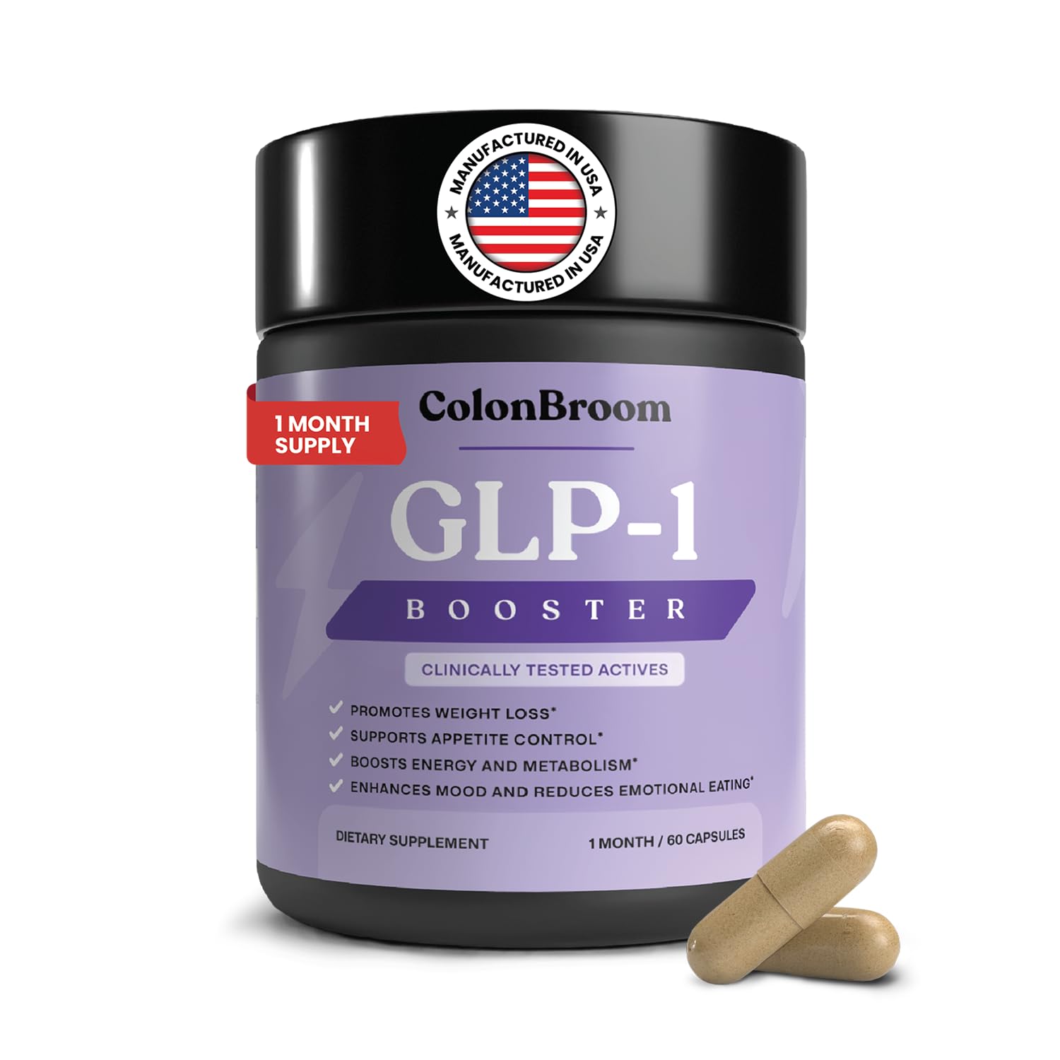 ColonBroom GLP-1 Weight Management Supplement for Women & Men - GLP1 Supports Gut Health, Metabolic Wellness & Appetite Regulation - Vegan, Gluten-Free Diet Capsules | 60 Count ColonBroomAu supplements