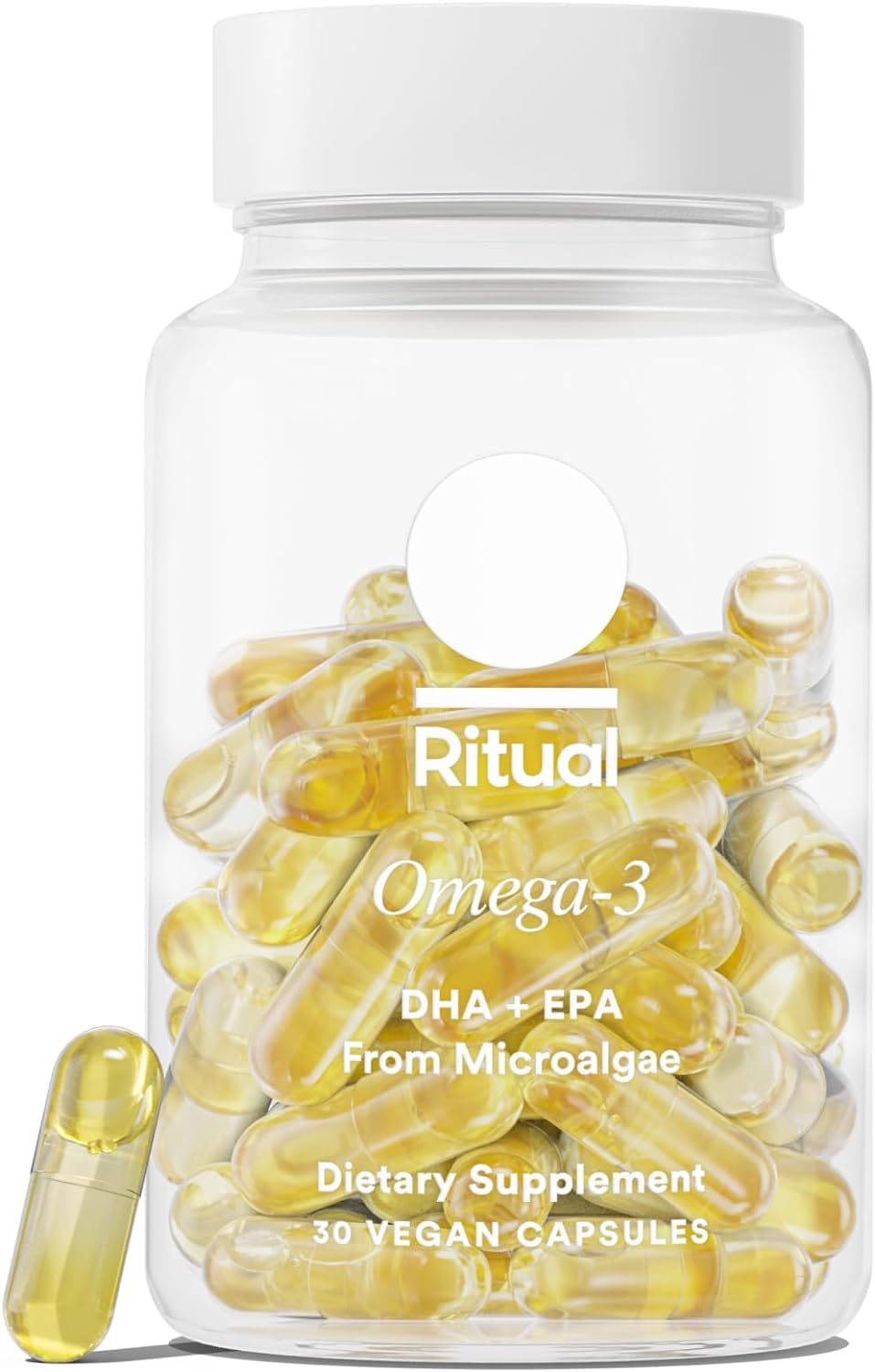 Ritual Omega 3 - Vegan - Science-Backed Dose of DHA & EPA Fatty Acids in 2:1 Ratio, Bioavailable, Brain and Heart Health Support, Minimal Burp-Back, Sustainably Sourced Microalgae, 30 Day Supply RitualUS supplements