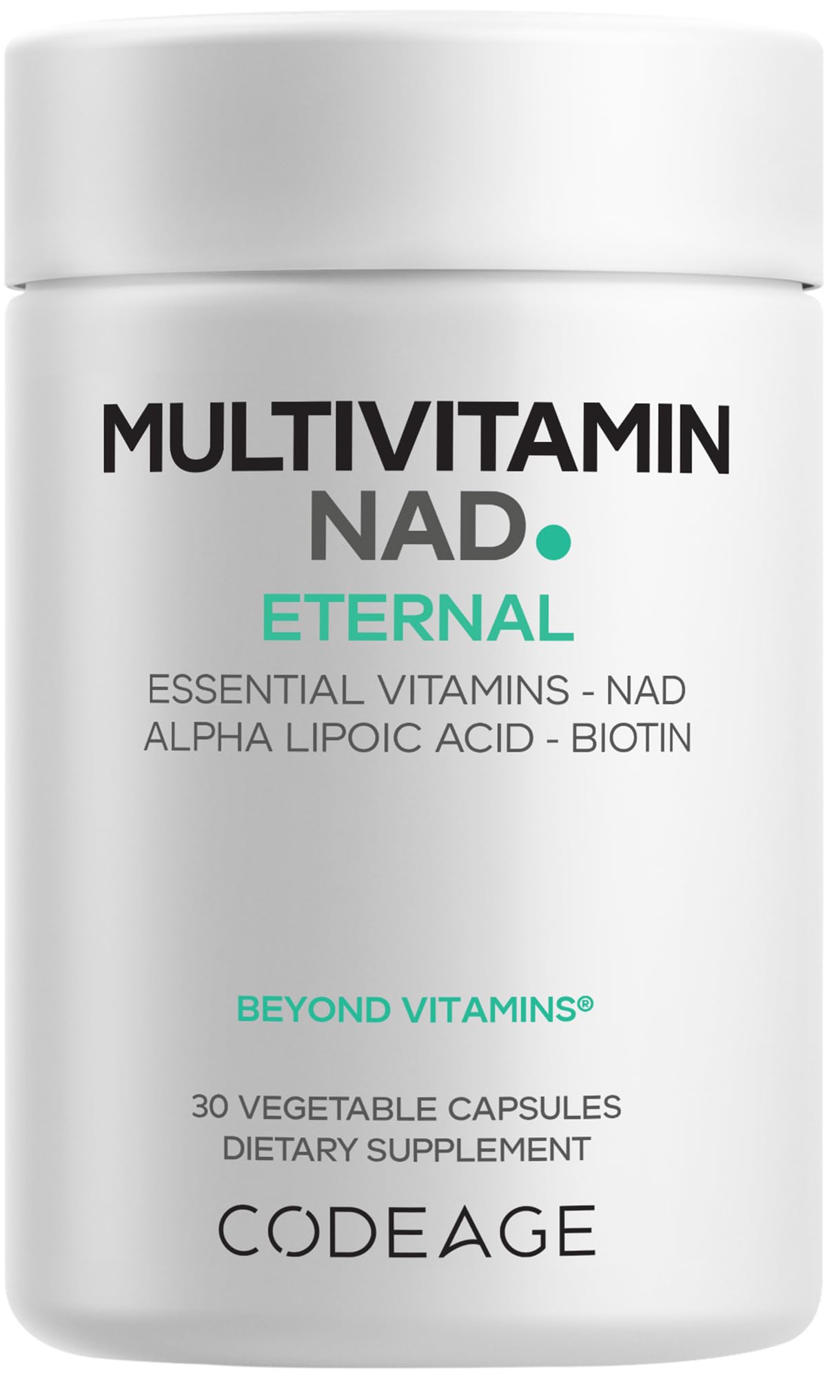 Codeage Multivitamin NAD Supplement - NAD+ Energy & Healthy Aging Support - Vitamin D3 K2, P5P, Methylated B12, Alpha Lipoic Acid, Folate, Riboflavin, Biotin, B Complex Pills - Non-GMO - 30 Capsules CodeageAu supplements