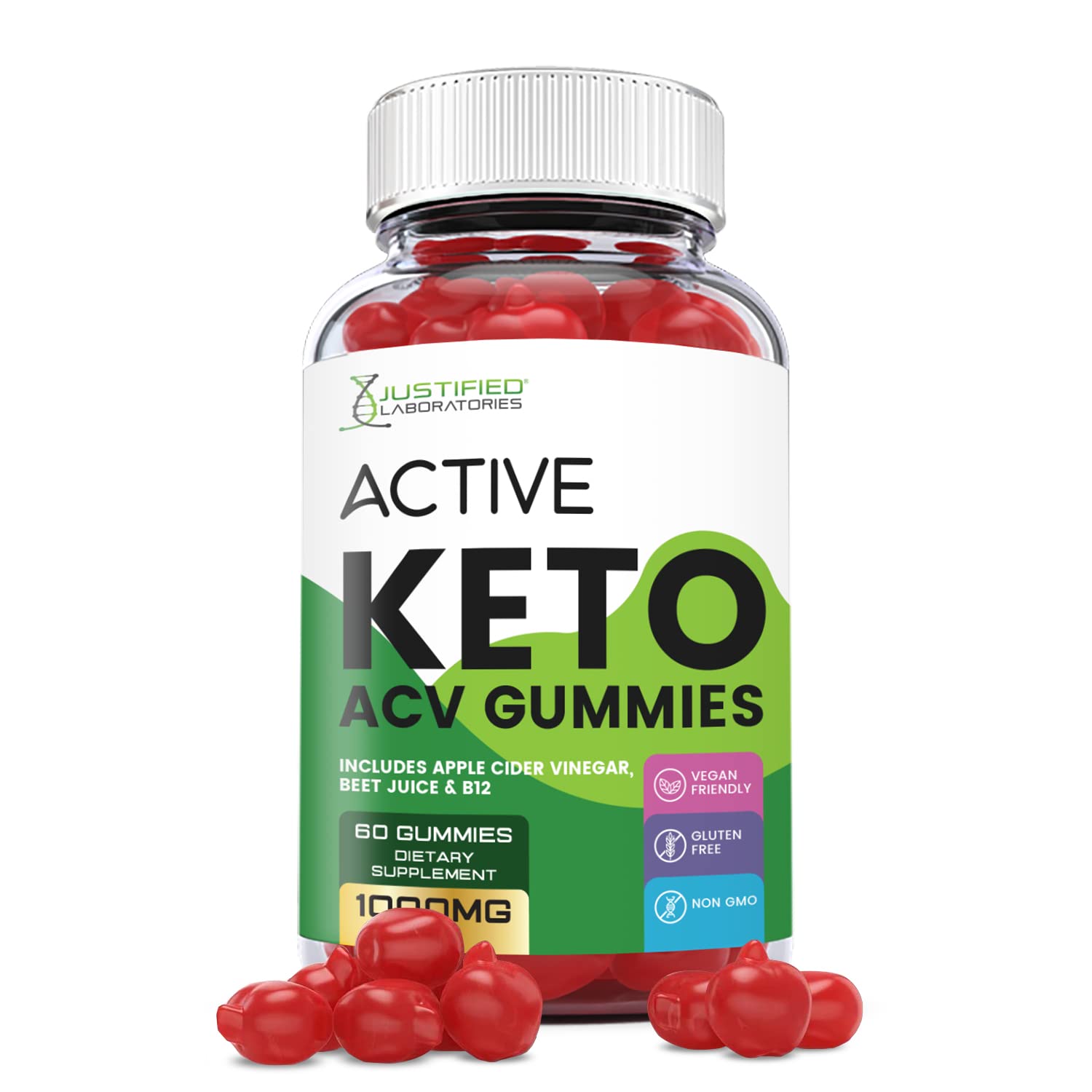 Justified Laboratories Active Keto ACV Gummies 1000MG with Pomegranate Juice Beet Justified LaboratoriesUS supplements