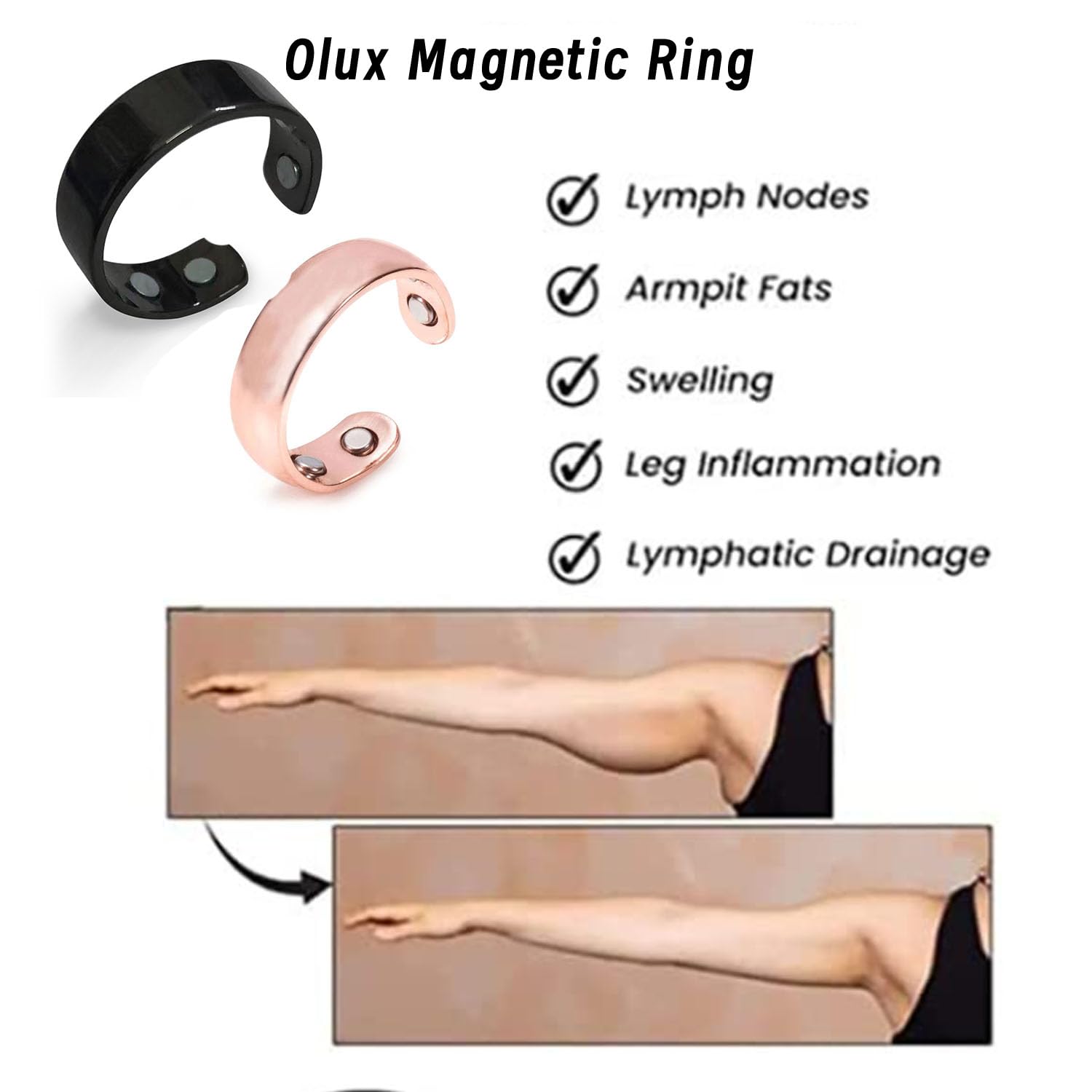 HVZZ Calmi Ring, Olux Rings for Women, Calmi Magnetic Ring for Lymphatic Drainage Arthritis Pain Relief HVZZAu supplements