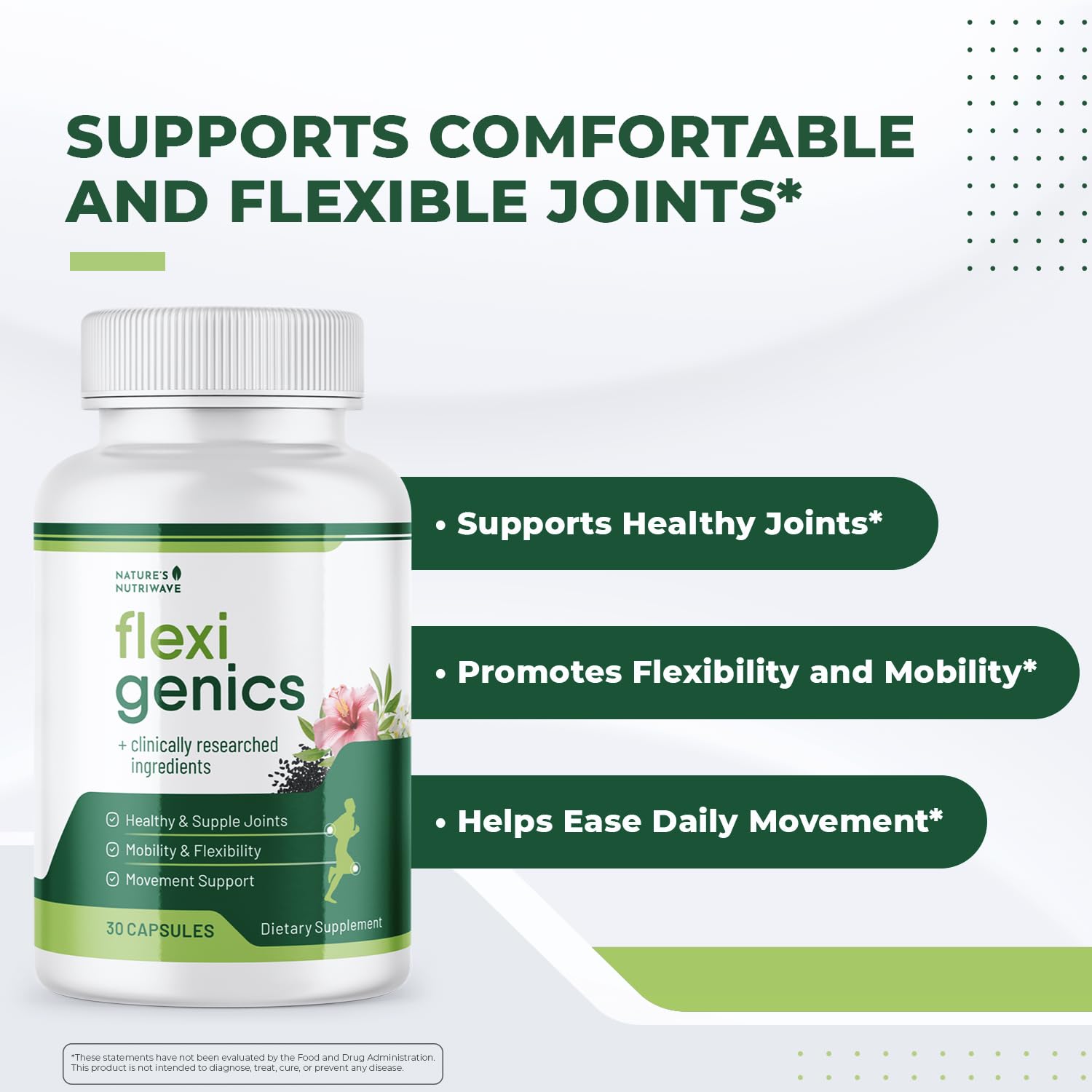 Flexigenics – Natural Support Formula with Green Tea Extract, Black Cumin Seed & Vitamin K2 – Non-GMO, Easy-to-Take – 30 Capsules, 1 Month Supply Nature’s NutriWaveAu supplements