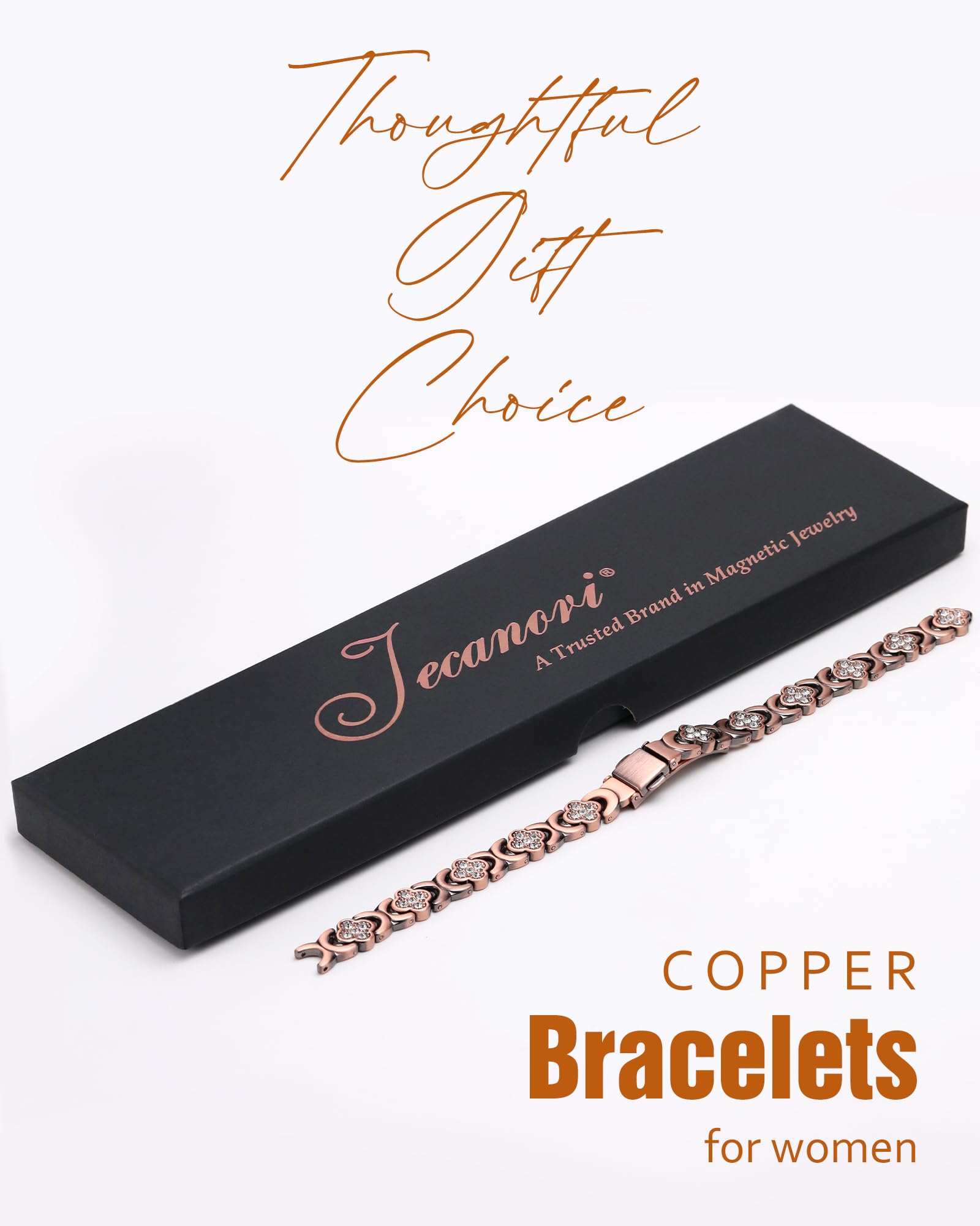 Jecanori Women's Pure Copper Bracelet, Ultra Strength Magnetic Copper Bracelets for Women JecanoriAu supplements