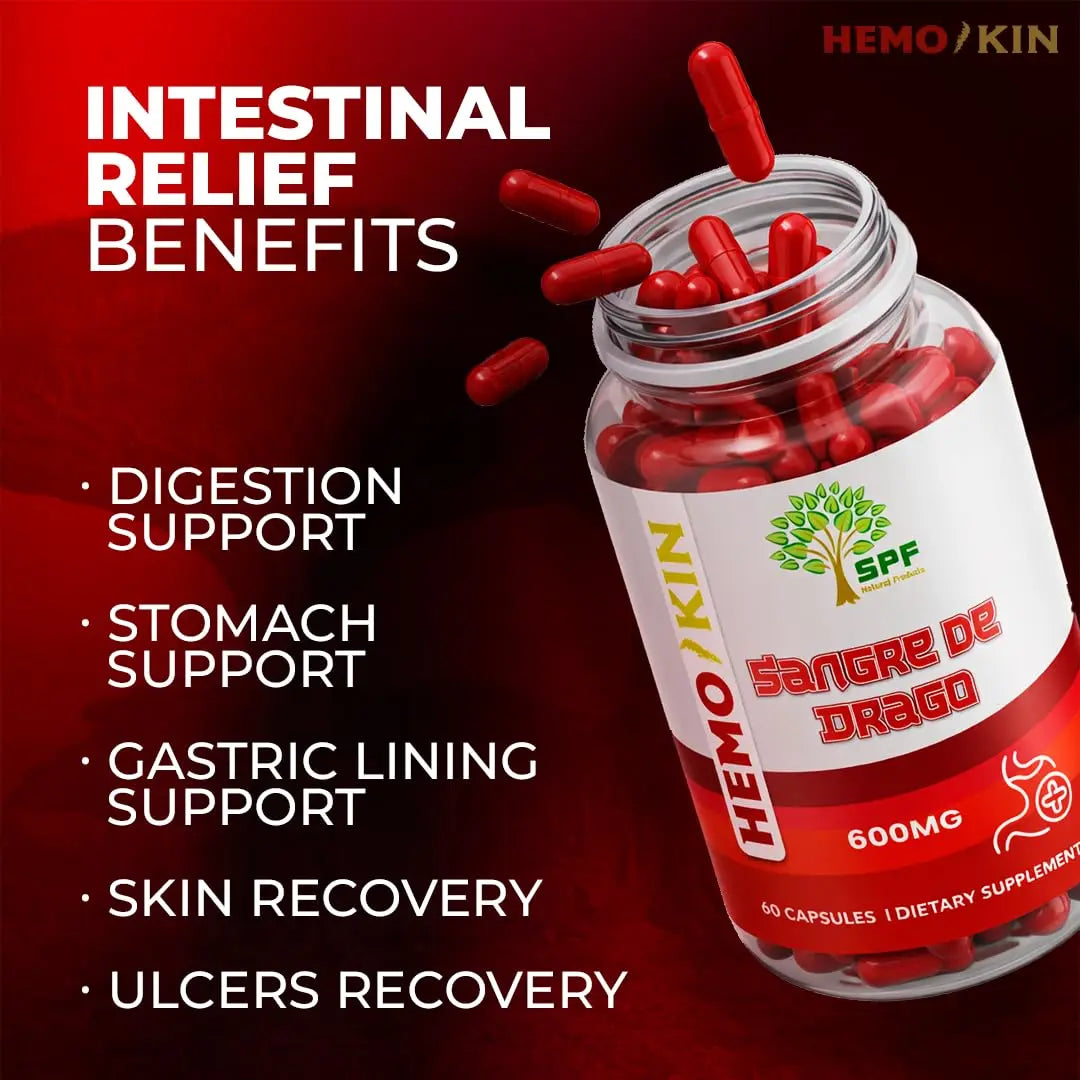 SPF Natural Products HEMOKIN with Sangre de Drago – Hemorrhoid and Fissure Relief Supplement, Helps with Itching, Swelling, Pain Relief (60 Caps) (1) SPF Natural ProductsAu supplements