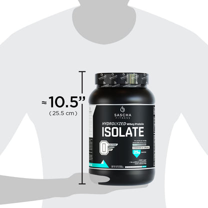 SASCHA FITNESS Hydrolyzed Whey Protein Isolate,100% Grass-Fed (2 Pounds, Cookies SASCHA FITNESSUS supplements