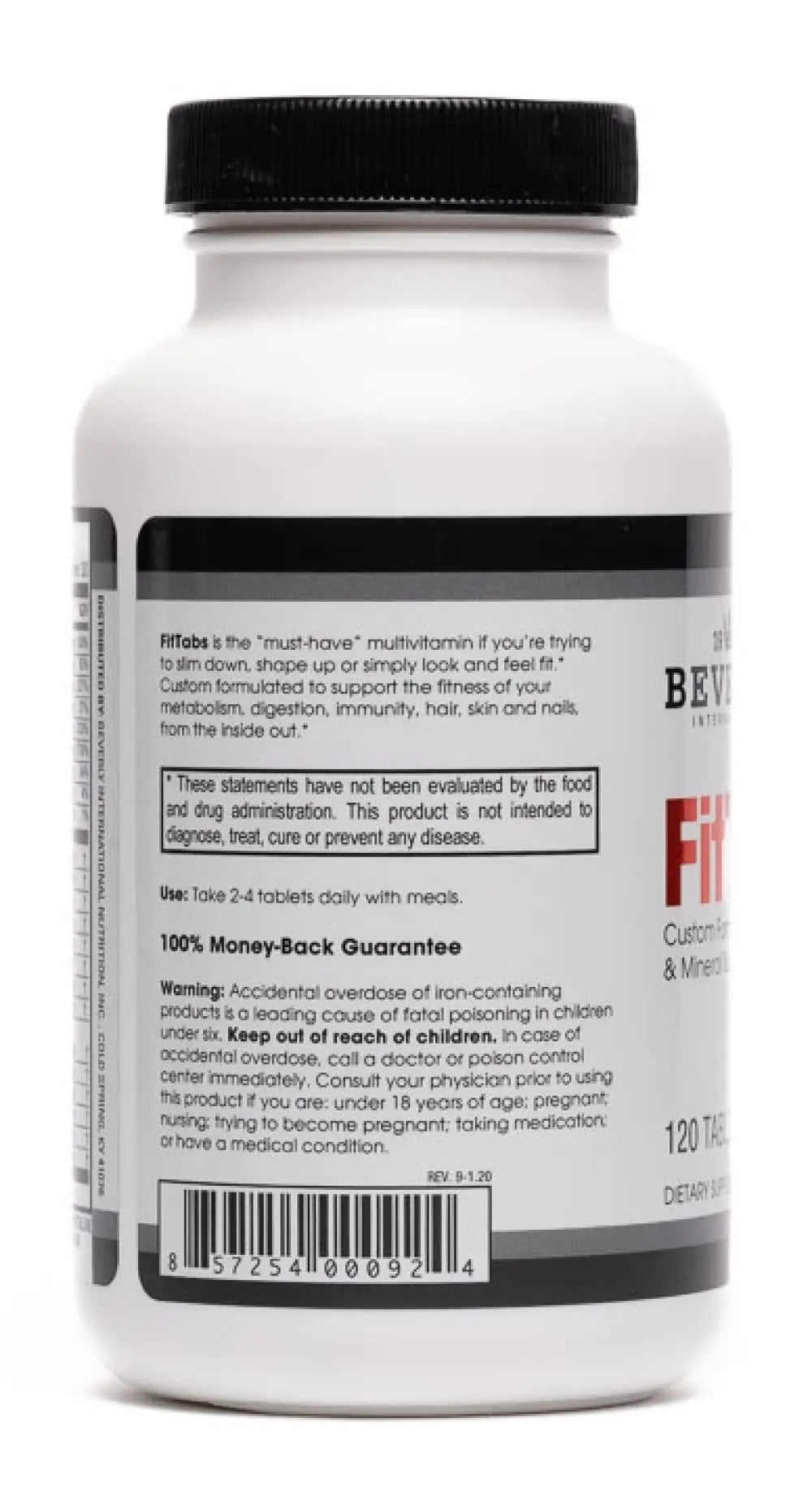 Beverly International Fit Tabs Daily Multi-Vitamin/Mineral with Iron Peptonate,120 Tablets. (30 Servings) Notice The Difference Beverly InternationalAu supplements