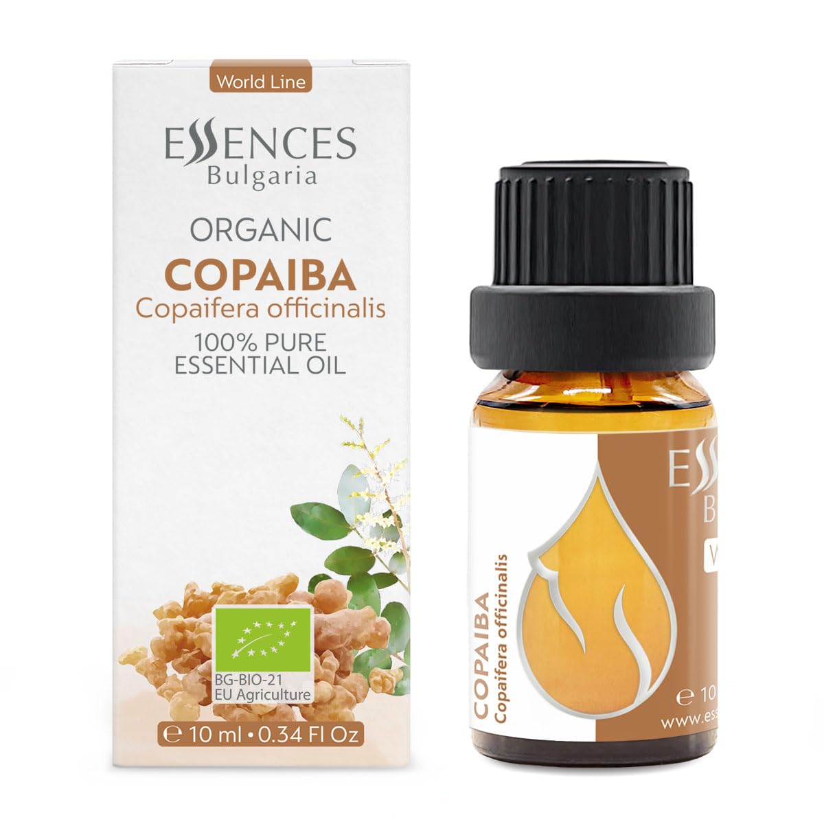 Essences Bulgaria Organic Copaiba Essential Oil 0.34 Fl Oz 10ml Copaifera officinalis - 100% Pure Natural Essences BulgariaAu supplements