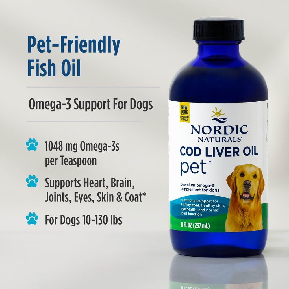 Nordic Naturals Omega-3 Pet Bundle - 2 oz Omega-3 Fish Oil for Small Dogs & Cats, 8 oz Pet Cod Liver Oil Promotes Heart, Skin, Coat, & Immune Health Nordic NaturalsAu supplements