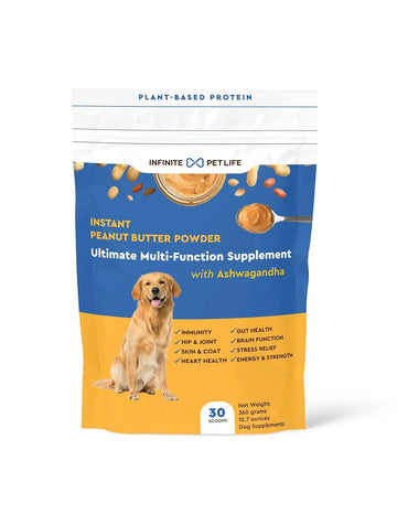 Infinite Pet Life Ultimate Multi-Function Peanut Butter Dog Vitamin Powder | 12.7 oz | All-Inclusive Dog Vitamins and Supplements Infinite Pet SupplementsAu supplements