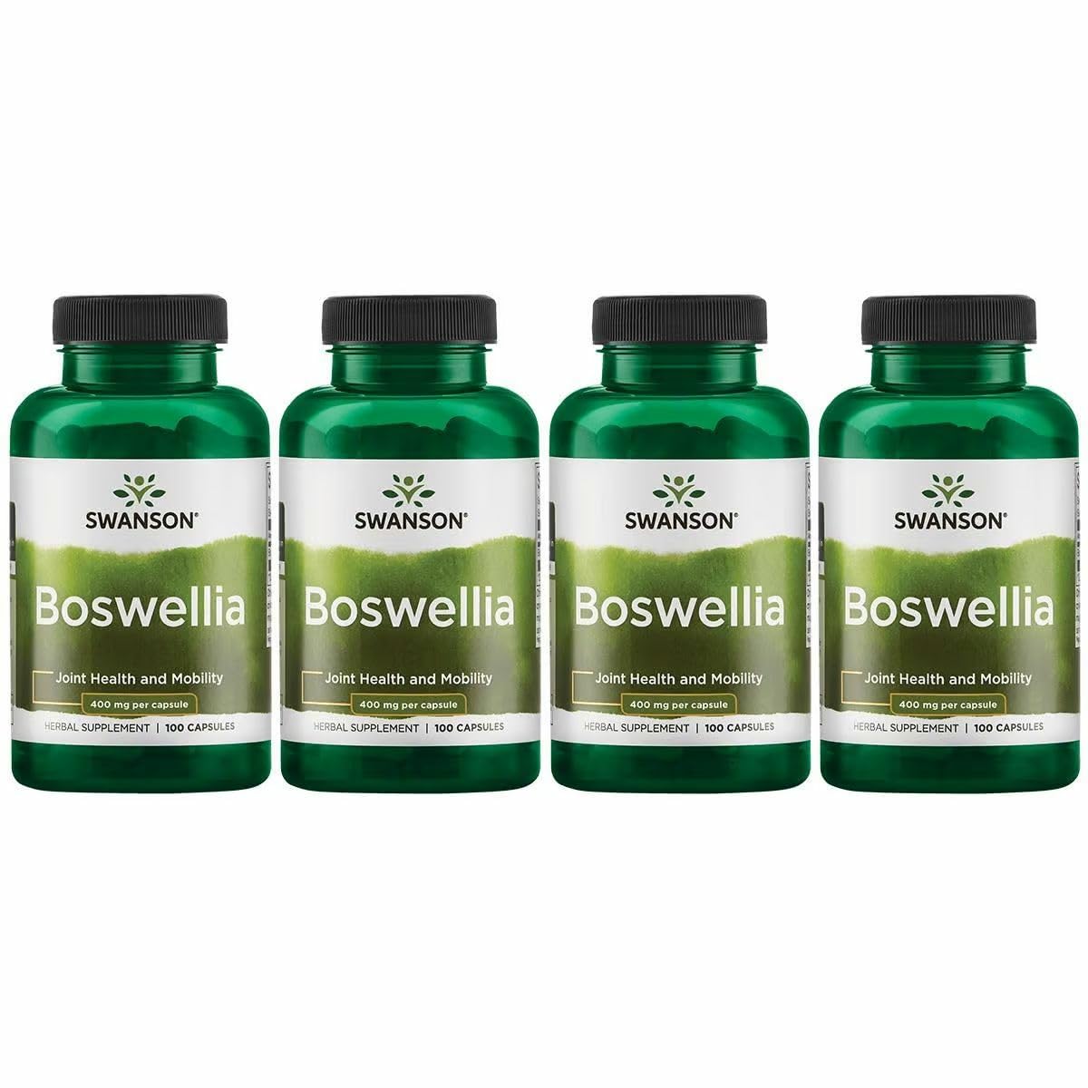 Swanson Boswellia - Herbal Supplement Promoting Joint Support - Ayurvedic Herb for Joint Flexibility & Mobility Support - Made with Boswellia Serrata Resin - (100 Capsules) (4 Pack) SwansonAu supplements