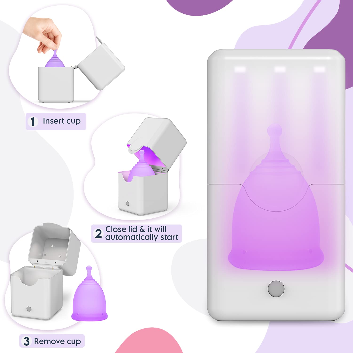 Ecoblossom Menstrual Cup Sterilizer - Modern Menstrual Cup Cleaner Unscented Sanitizer EcoBlossomAu supplements