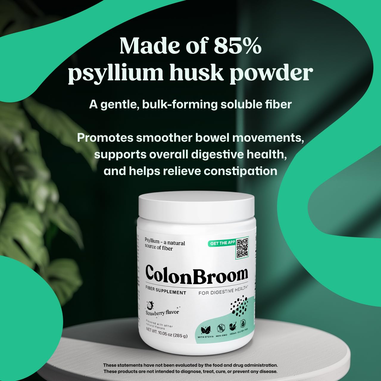 ColonBroom Psyllium Husk Powder - Colon Cleanse for Bloating Relief & Gut Health - Fiber Powder Drink - Easy to Mix - Vegan, Gluten Free, Non-GMO - Strawberry (50 Servings) ColonBroomAu supplements
