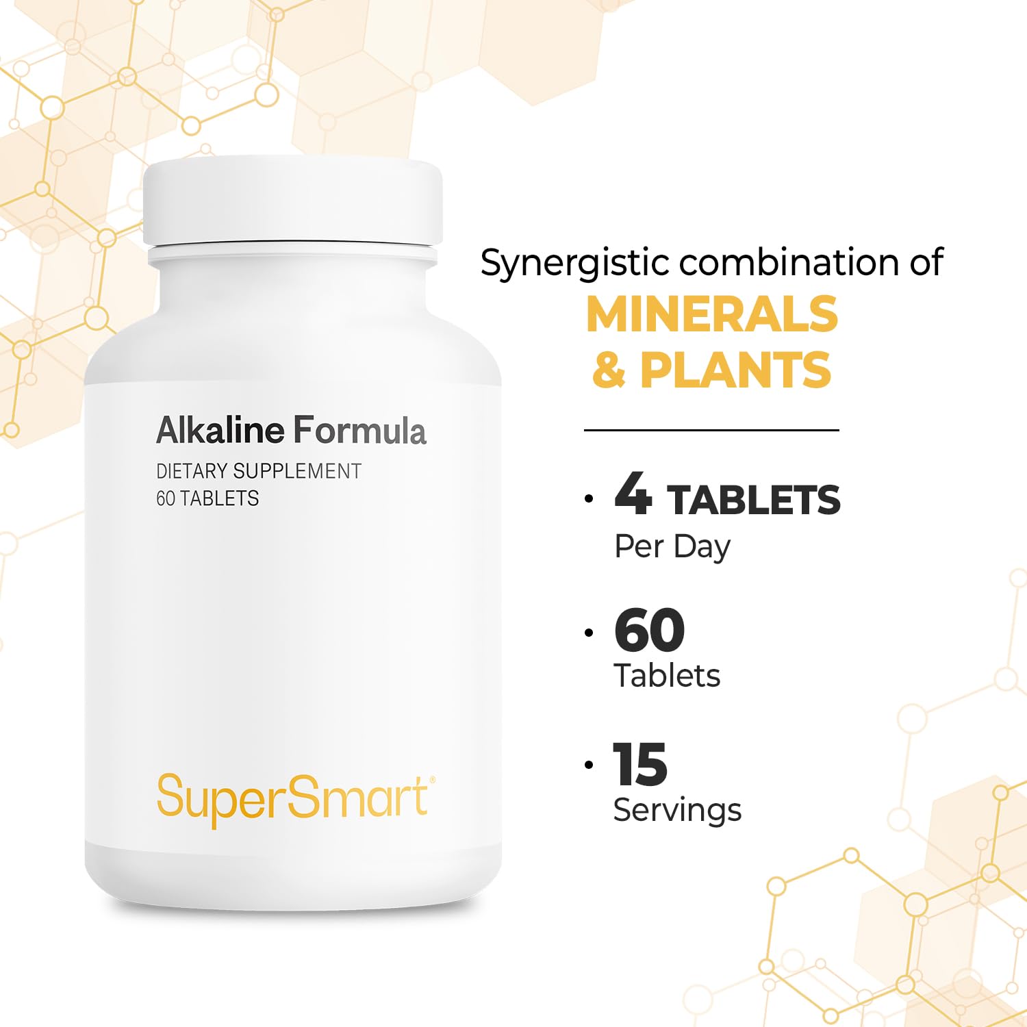 Supersmart - Alkaline Formula Supplement (Advanced Formula) - with Potassium Phosphate, Calcium & Magnesium Citrate - pH Balance | Non-GMO & Gluten Free - 60 Tablets SupersmartAu supplements