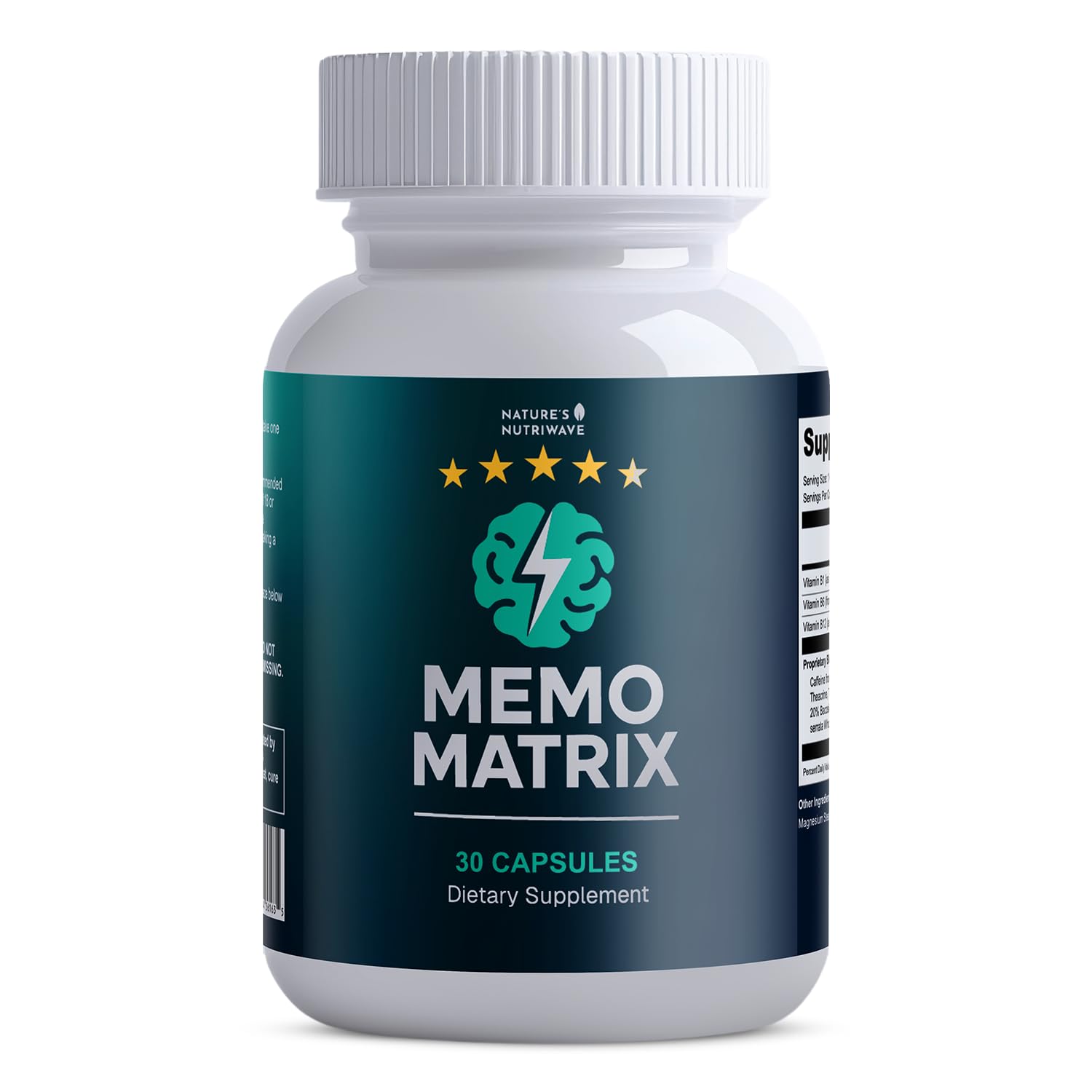 Nature’s NutriWave MemoMatrix – Daily Vitamin B1, B6, B12& Botanical Supplement with Bacopa, Rhodiola, Huperzia, L-Tyrosine & B-Vitamin Blend – Non-GMO Formula – 30 Capsules, 1 Month Supply Nature’s NutriWaveAu supplements