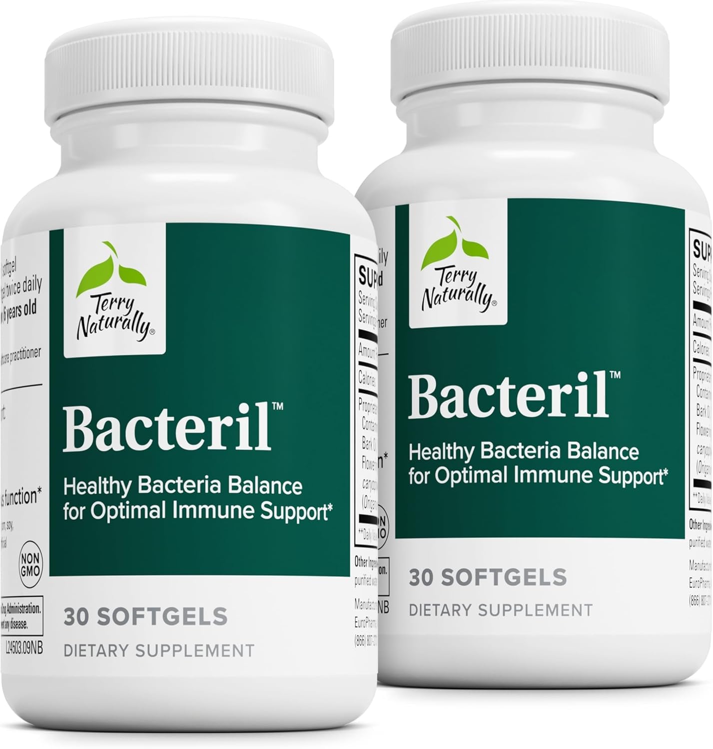 Terry Naturally Bacteril - Intestinal Support Supplement with Clove, Cinnamon, Thyme & Oregano - Immune Support Supplement with Antioxidant Support - Intestinal Support - 30 Softgels (Pack of 2) Terry NaturallyAu supplements