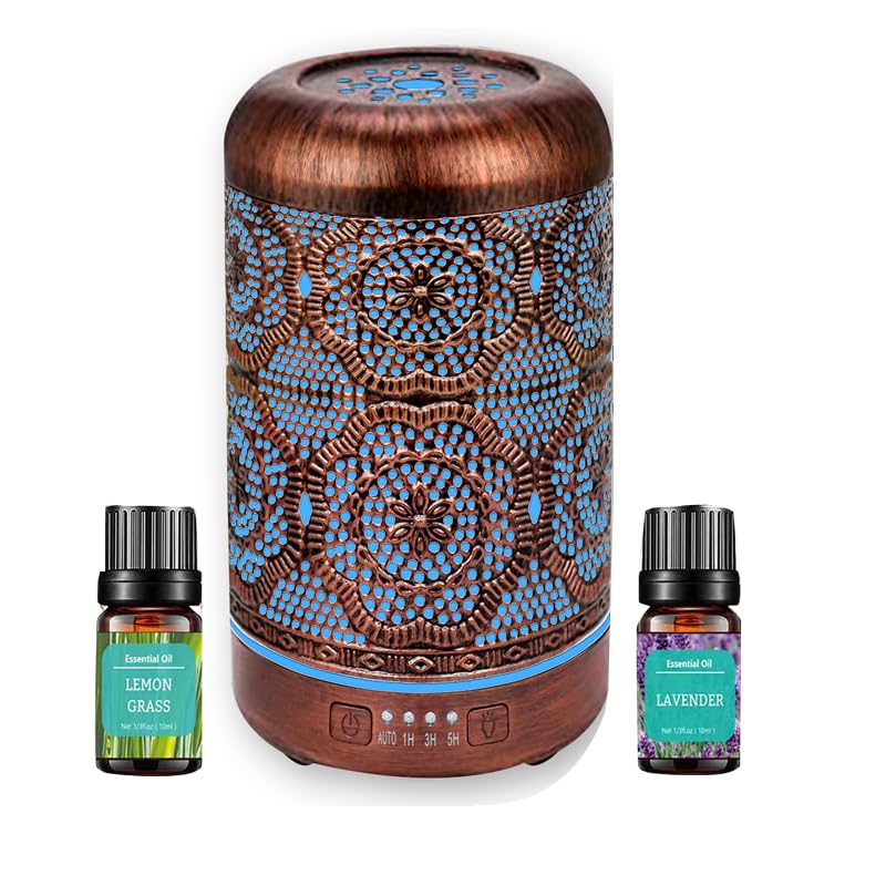 Essential Oil Diffuser, Upgraded Metal Diffusers with Lavender Lemon Essential Oils, 250ml BAIESHIJIAu supplements