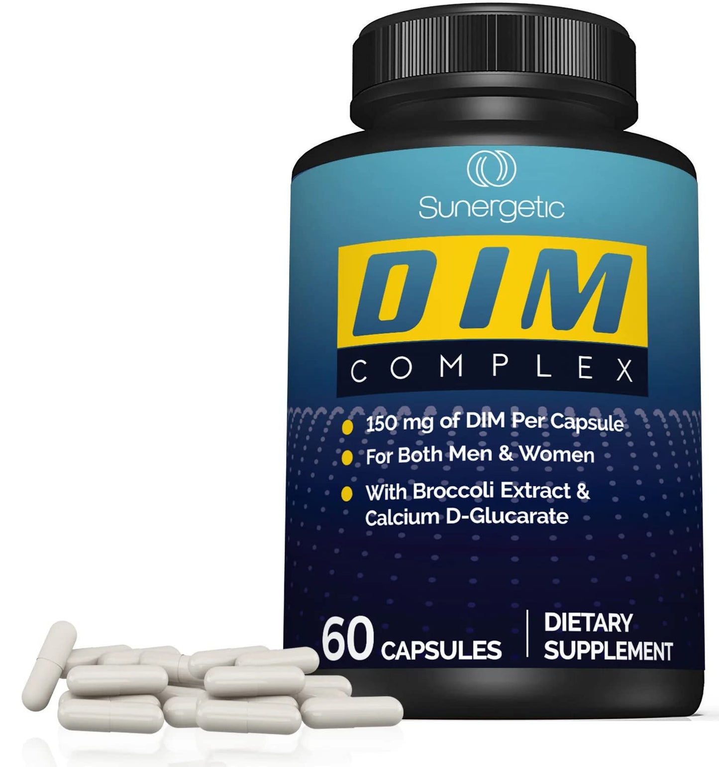 Premium DIM Supplement–Includes 150mg DIM (diindolylmethane), Broccoli, Calcium D SunergeticUS supplements