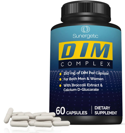 Premium DIM Supplement–Includes 150mg DIM (diindolylmethane), Broccoli, Calcium D SunergeticUS supplements