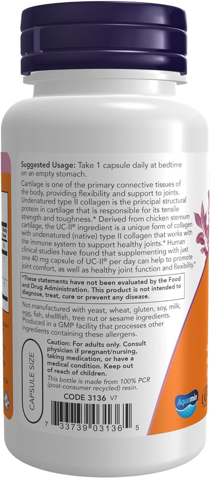 Now Supplements, UC-II Type II Collagen with Undenatured Type II Collagen, 120 Veg Capsules TudorUS supplements