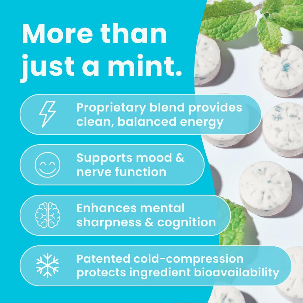 NeuroGum Energy Caffeine Mints (144 Pieces) - Sugar Free with L-theanine + Natural Caffeine + Vitamin B12 & B6 - Nootropic Energy & Focus Supplement for Women & Men - Keto & Vegan, Peppermint Flavor NeuroGumAu supplements