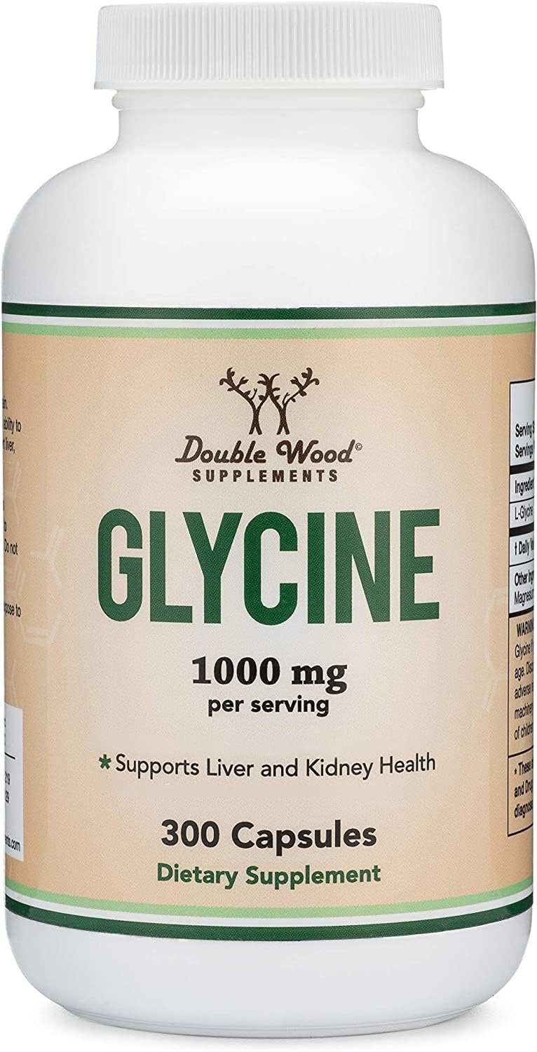 Glycine Supplement - 1,000mg Glycine Powder per Serving (300 Capsules) The Relaxing Amino Acid (Glicina) (Third Party Tested, Gluten Free, Non-GMO) by Double Wood Double Wood SupplementsAu supplements