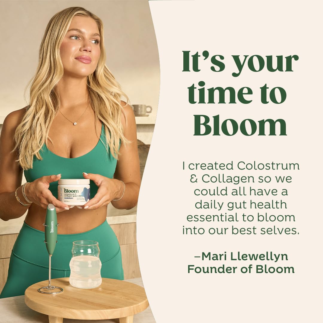 Bloom Nutrition Bovine Colostrum Powder with Vitamin B-12 for Gut Health, Immune Support, Hair Growth & Beauty Supplement | Strawberry, 25 Servings Bloom NutritionAu supplements