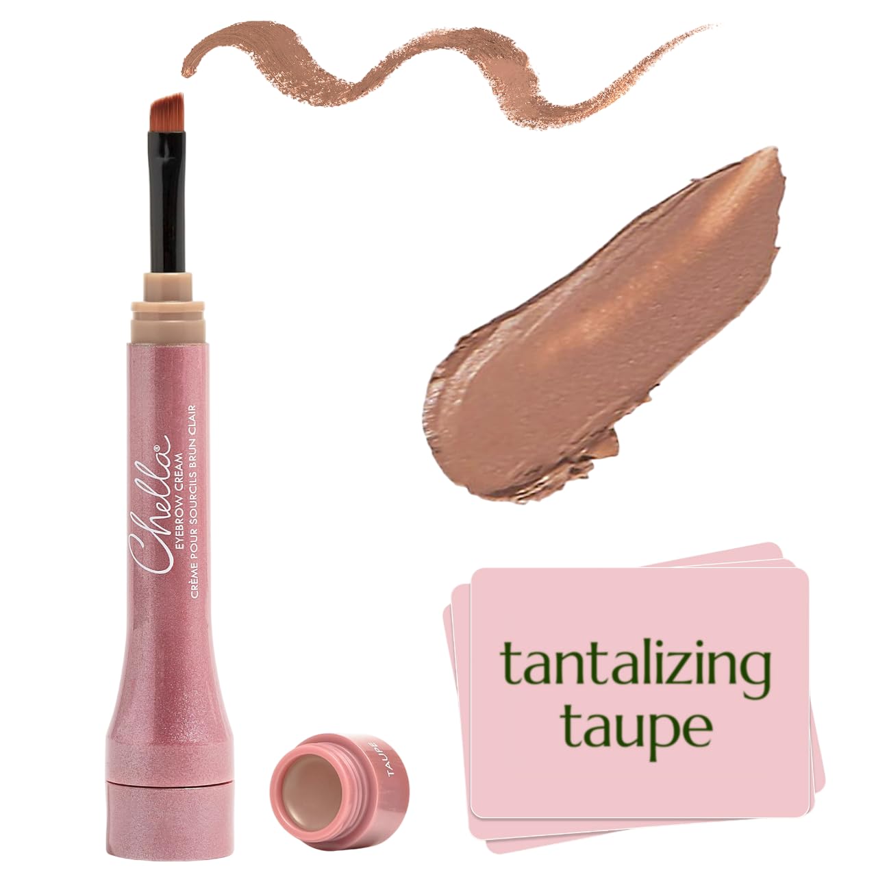 Chella Eyebrow Cream, Tantalizing Taupe - Vegan, Cruelty Free, Paraben Free, Gluten Free Eyebrow Pomade Makeup - Long Wearing, Velvet Consistency, Water Proof ChellaAu supplements