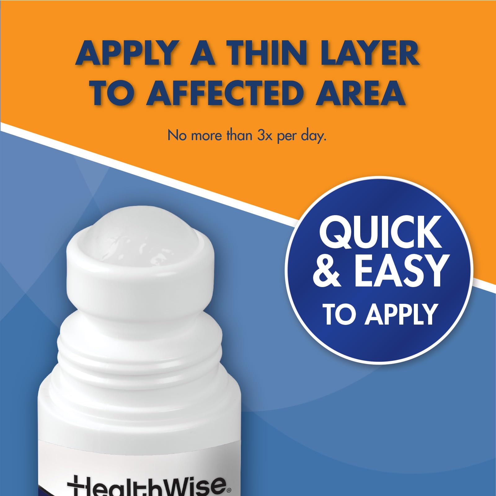 HealthWise 2X Medicated Roll-On | 10% Menthol + 20% Methyl Salicylate | Pain Relief Cream | 3 oz. 88.5 mL | Quick-Dry Formula | Immediate Penetrating Action | Topical Analgesic HealthWiseAu supplements