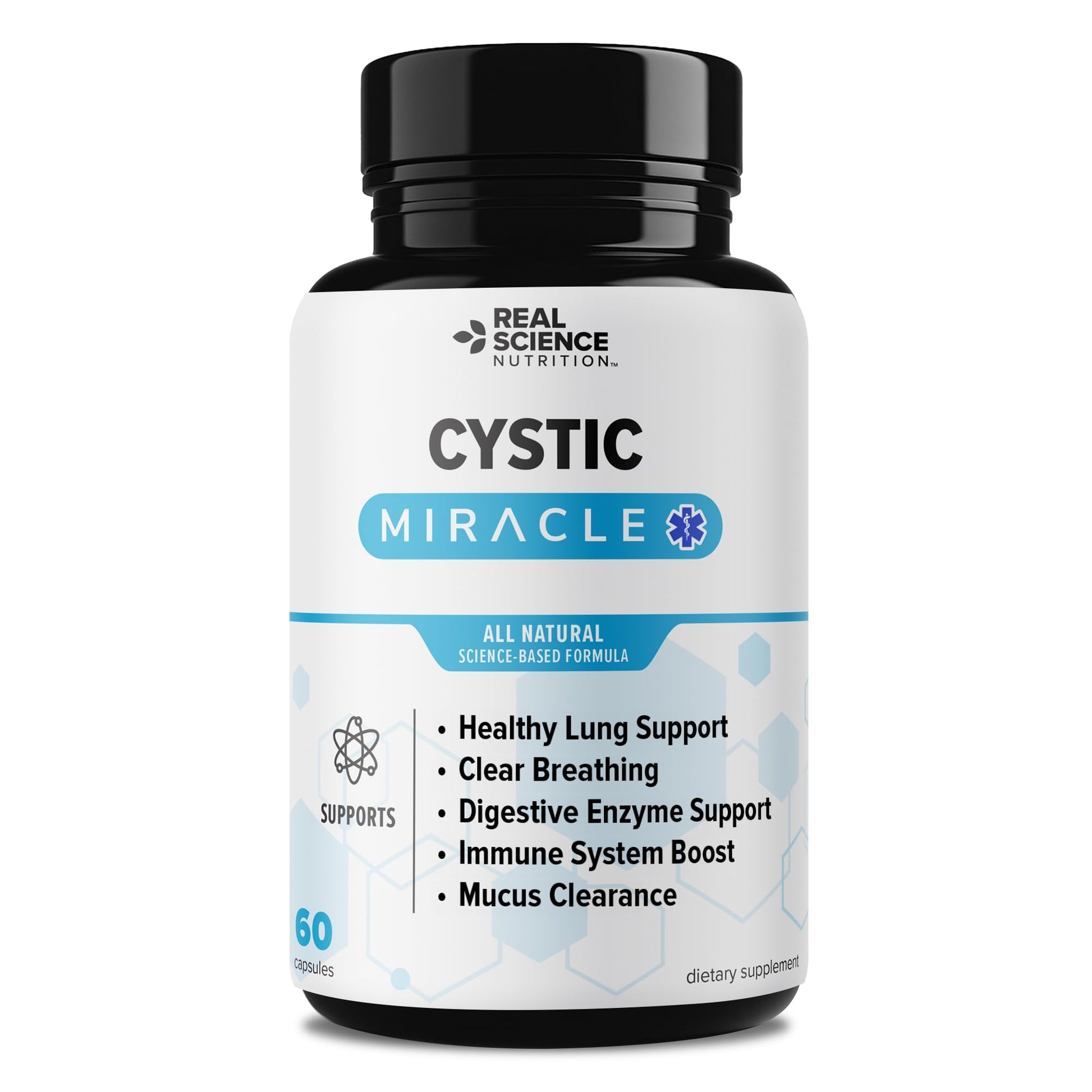 Real Science Cystic Miracle - Lung Support Supplement for Breathing Support and Mucus Clearance – with Vinitrox & GABA to Help Clear Lungs and Aid Respiratory Health, Made in USA, 60 Caps Real Science NutritionAu supplements
