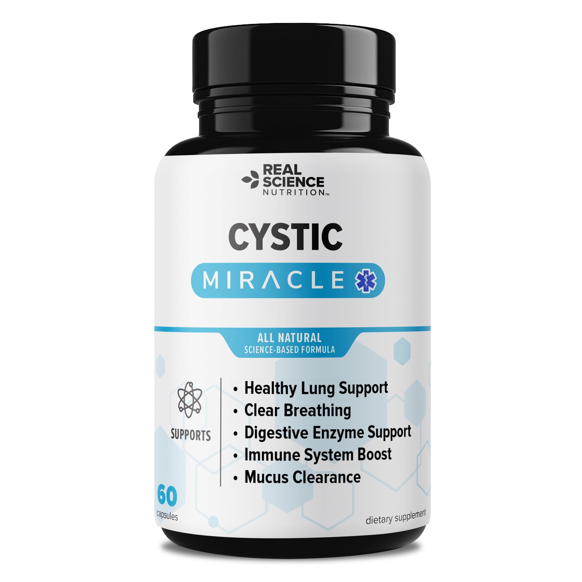 Real Science Cystic Miracle - Lung Support Supplement for Breathing Support and Mucus Clearance – with Vinitrox & GABA to Help Clear Lungs and Aid Respiratory Health, Made in USA, 60 Caps Real Science NutritionAu supplements