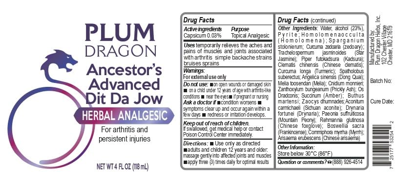 Plum Dragon Ancestors Advanced Dit Da Jow - Herbal Liniment, Sprain - 4 Oz Plum DragonAu supplements