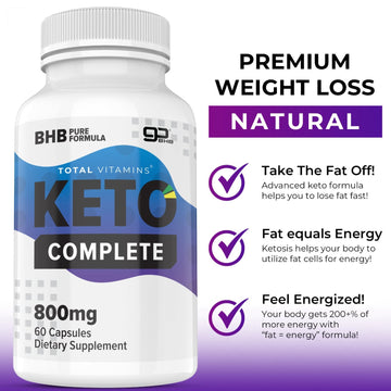 Keto Complete Diet Pills 800mg BHB Exogenous Ketones 360 Fat Burner Keto CompleteUS supplements