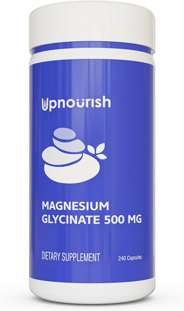 UpNourish Chelated Magnesium Glycinate 500mg Capsules - Magnesium UpNourish StoreAu supplements